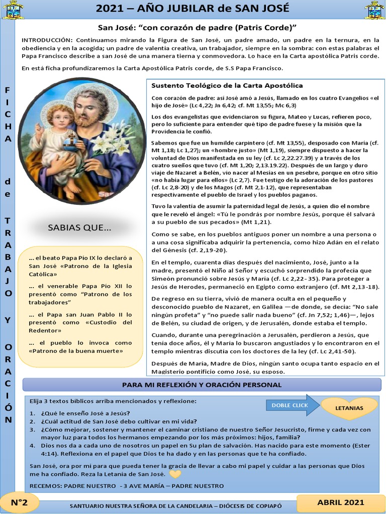 Ficha de Trabajo: San José y su Vida | PDF | San José | María, madre de ...