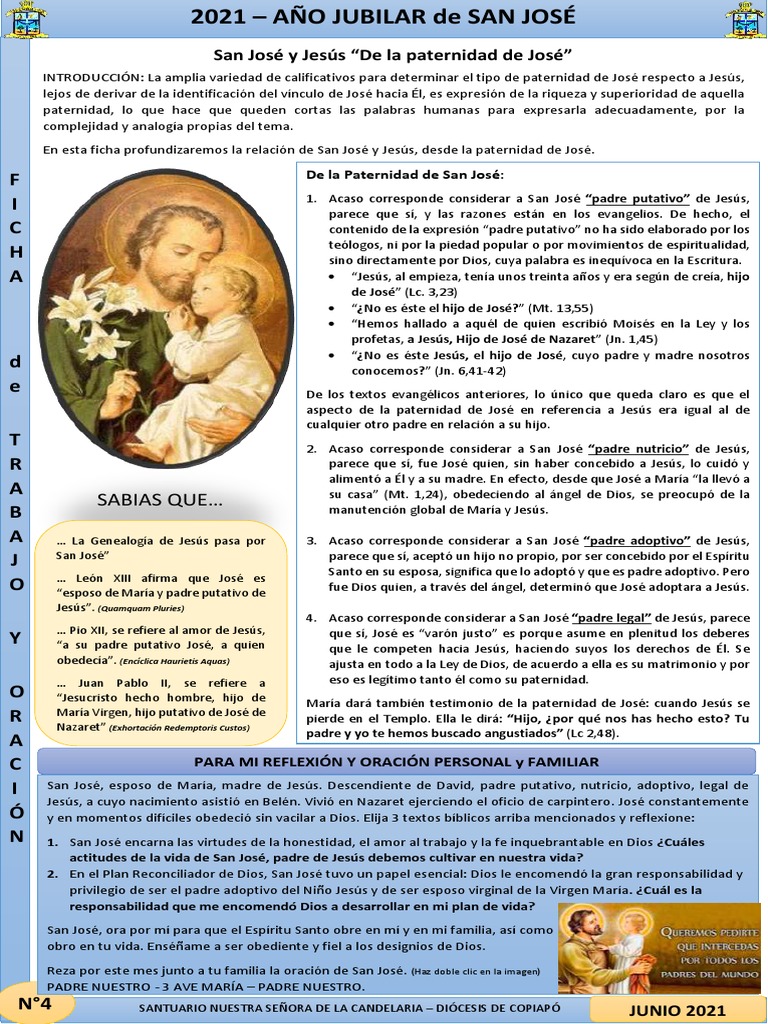 Ficha 4 San Jose | PDF | San José | María, madre de Jesús