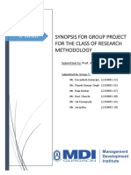 Synopsis For Research Methodology