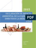 Argentina - Declaracion de Impacto Ambiental de la Fabrica de Embutidos La Iberica Cia Ltda