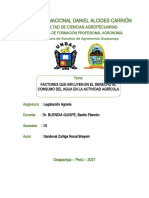 Factores Que Influyen en El Derecho Al Consumo Del Agua en La Actividad Agrícola