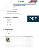 Reforzando Lo Aprendido DE NUMEROS ENTEROS