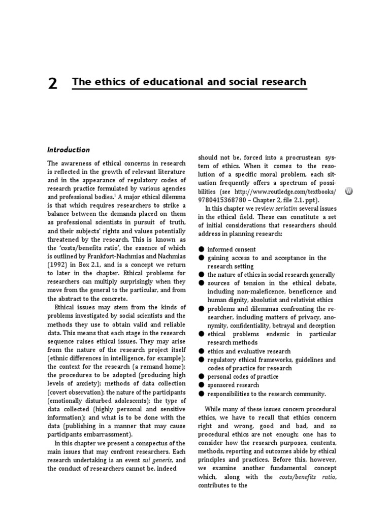 Ethical Principles in Educational Research | PDF | Informed Consent ...