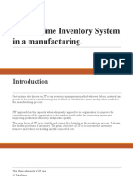 Just in Time Inventory System in A Manufacturing