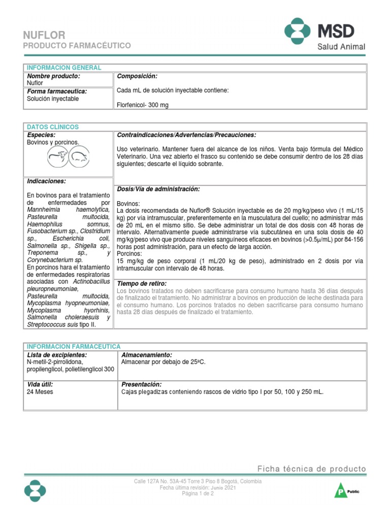 NUFLOR | PDF | Medicina CLINICA | Farmacología
