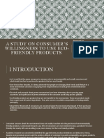 A Study On Consumer's Willingness To Use Eco-Friendly