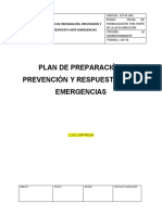 Plan de Prevención, Preparación y Respuesta Ante Emergencia