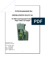 Tisch Environmental, Inc. Operations Manual: TE-5000 Total Suspended Particulate High Volume Air Sampler