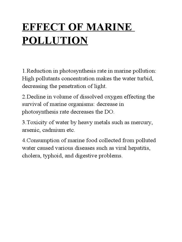 Impact of Marine Pollution on Ecosystems | PDF