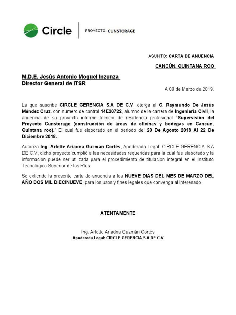Carta de Anuencia | PDF | Ingeniería | Science