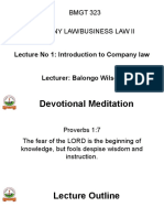 BMGT 323 Company Law/Business Law Ii