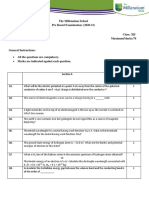 The Millennium School Pre Board Examination: (2020-21)