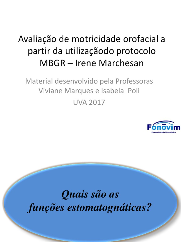 Protocolo MBGR na Avaliação Orofacial | PDF | Anatomia humana | Cabeça ...