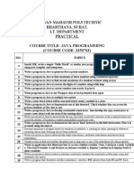Bhagvan Mahavir Polytechnic Bharthana, Surat. I.T. Department Practical Course Title: Java Programming (COURSE CODE: 3350703)
