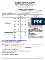 Admission Notice For Academic Session 2021 21