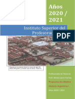 Catedra - Programa Historia Argentina I 2020-2021 ISP8 Con Enlaces