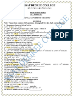 PrepPaper XI Chem Ch#01 Answer Key