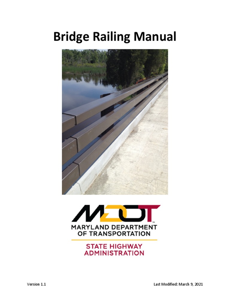 MDOT SHA OOS Bridge Railing Manual PDF Traffic Bridge