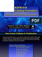 ASTR 610 Theory of Galaxy Formation: Lecture 8: Non-Linear Collapse & Virialization
