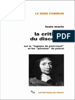Louis Marin - La Critique du discours_ Sur la Logique de Port-Royal et les Pensées de Pascal (2018, Minuit) - libgen.lc