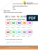 Ordinal Numbers - Atividade