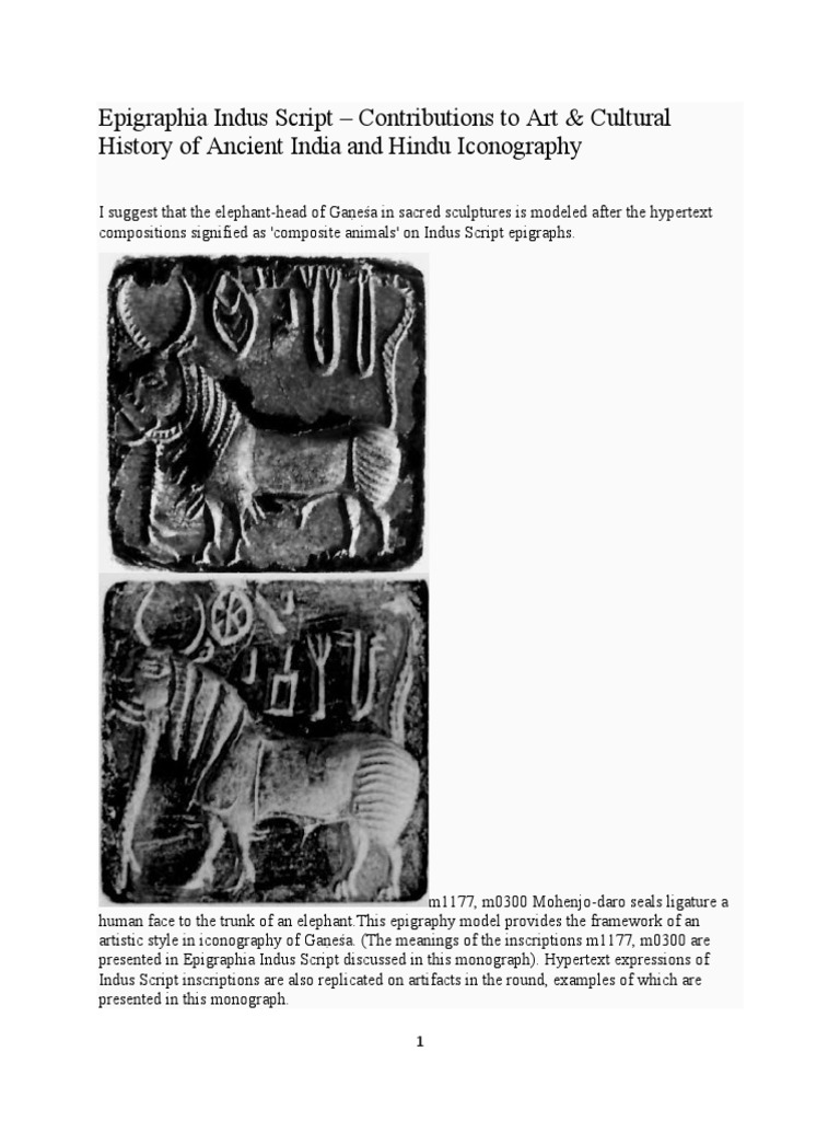 Indus Script and Hindu Iconography | PDF | Religion And Belief
