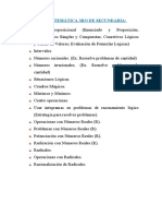 Temas de Matemática 3ro - 4to Secundaria