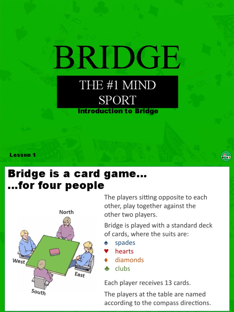 Introduction to Bridge: Lesson 1 | PDF | Contract Bridge | Playing Cards