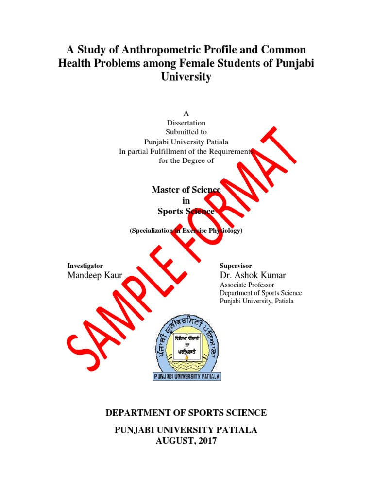 Sample Format Of Dissertation 1 Pdf Body Mass Index Obesity