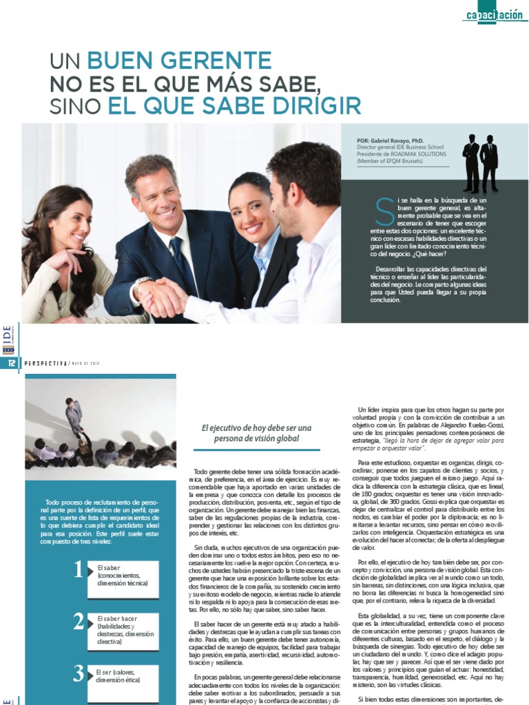 Claves para ser un buen gerente | PDF | Science | Ciencia y Tecnología