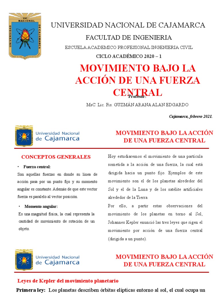 Fuerzas Centrales Teoria y Practica PDF Orbita Fuerza