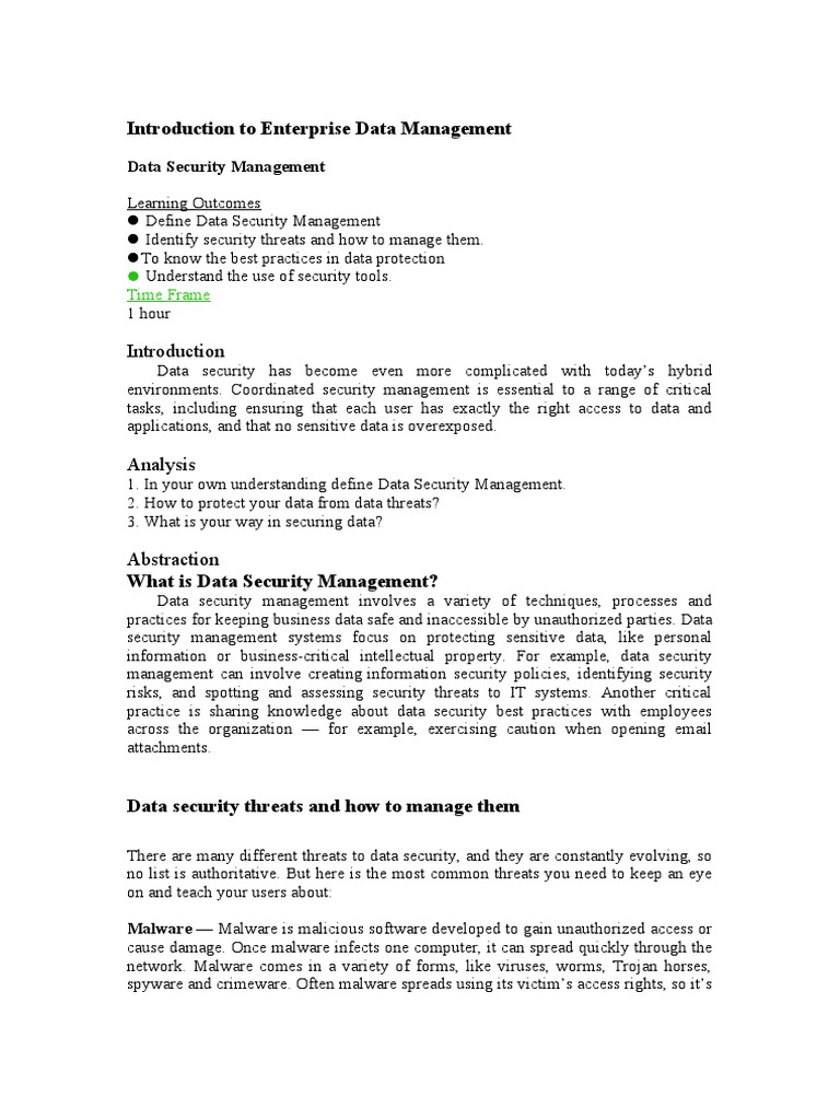 Introduction To Enterprise Data Management | PDF | Computer Security ...