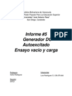 Informe #5 Generador DC Autoexcitado, Luis Rodriguez Ci 28479444
