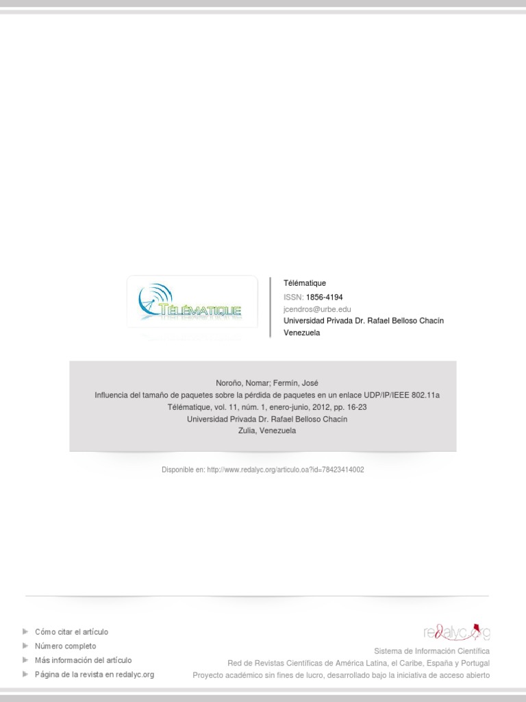 Influencia Del Tamaño de Paquetes Sobre La Pérdida de Paquetes en PDF Controlador de