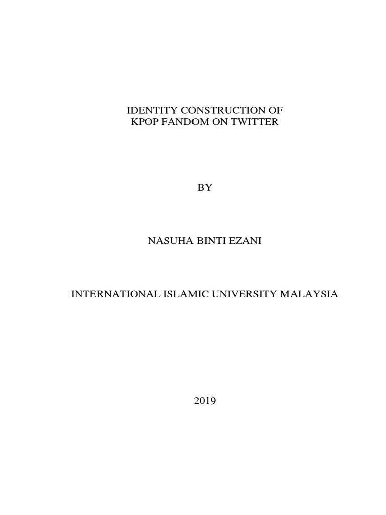 Identity Construction of Kpop Fandom On Twitter | PDF | Social