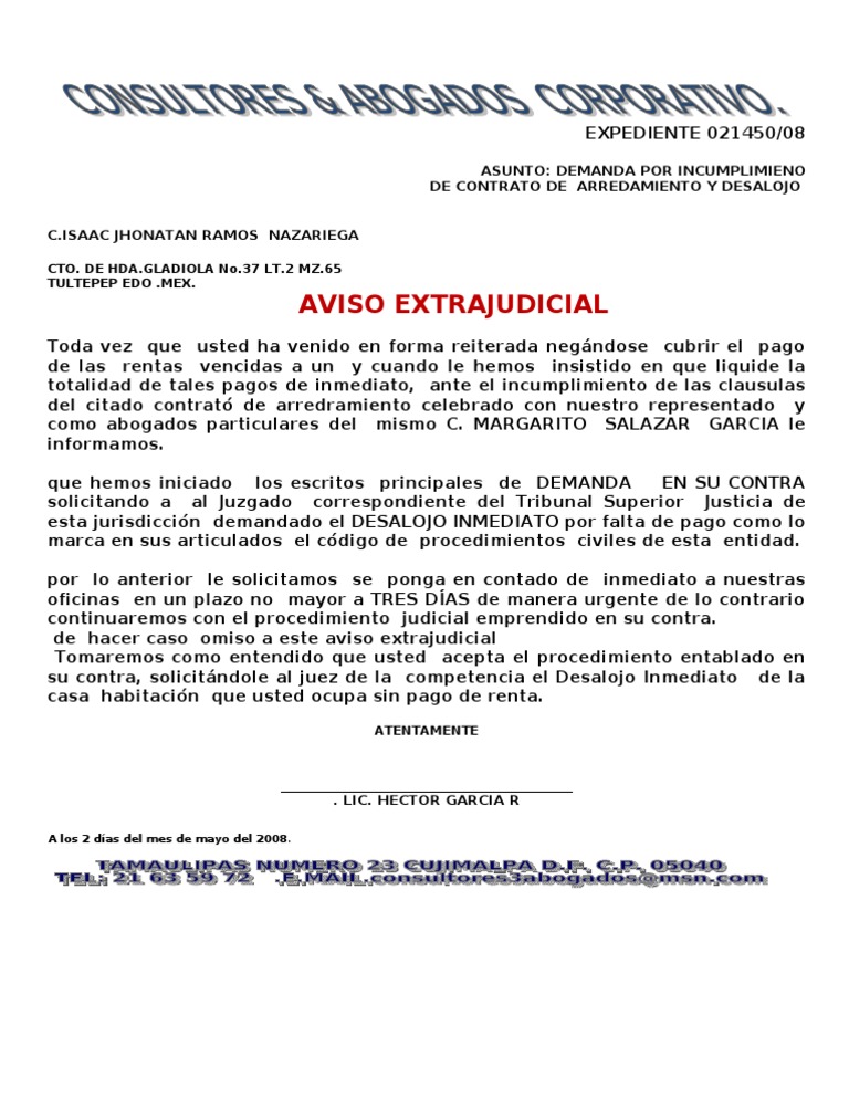 Carta de aviso extrajudicial sample site t vrogue co