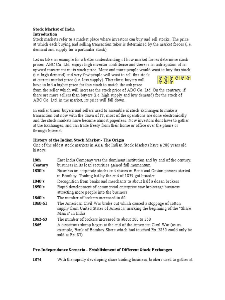 Stock Market of India | PDF | Stocks | Financial Markets