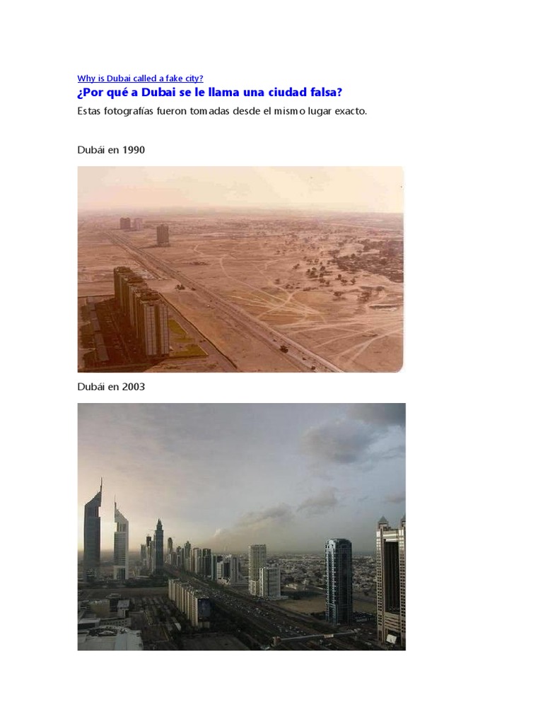 Why Is Dubai Called A Fake City PDF
