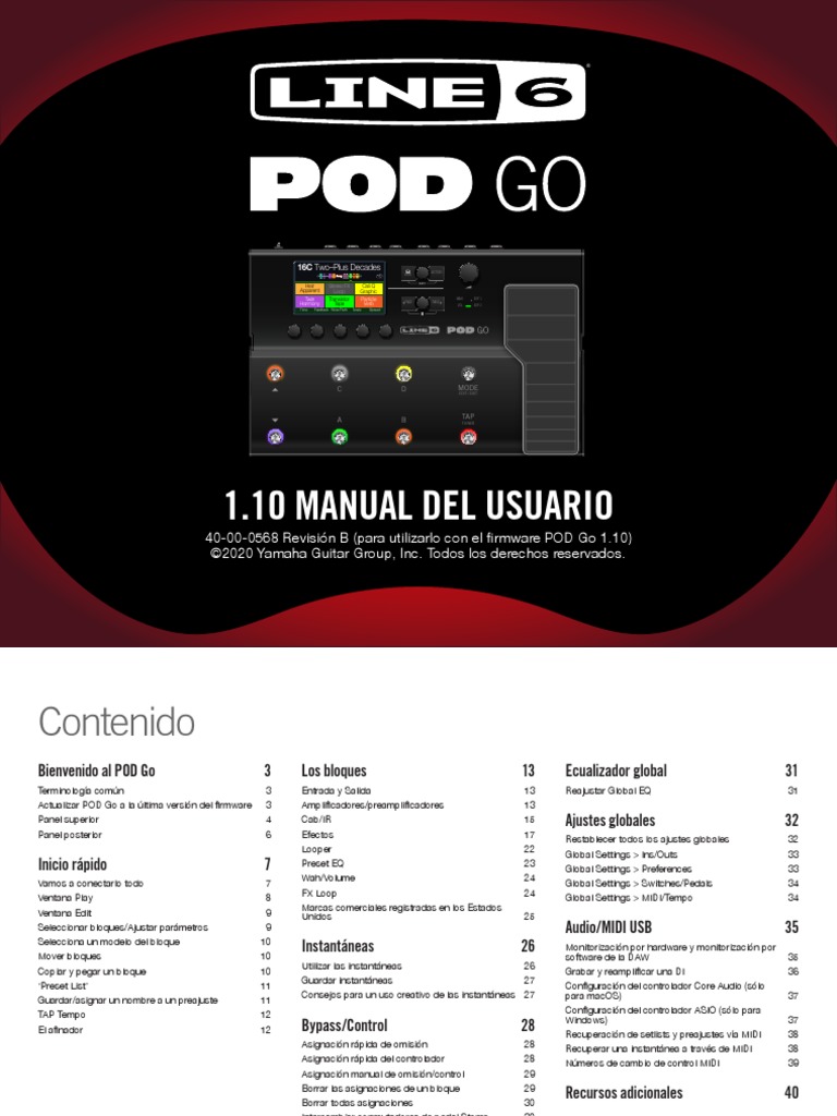 POD Go 1.10 Owner's Manual - Spanish | PDF | Ventana (informática ...