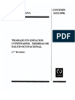 COVENIN 3153-96 Trabajos en Espacios Confinados