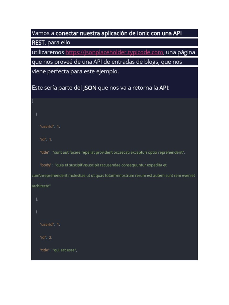 Conexión de Ionic con API REST | PDF | Protocolos de capa de aplicación ...