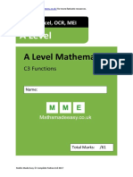 C3 A Level Maths Functions Questions AQA OCR Edexcel MEI