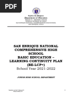 San Enrique National Comprehensive High School Basic Education - Learning Continuity Plan (BE-LCP+)