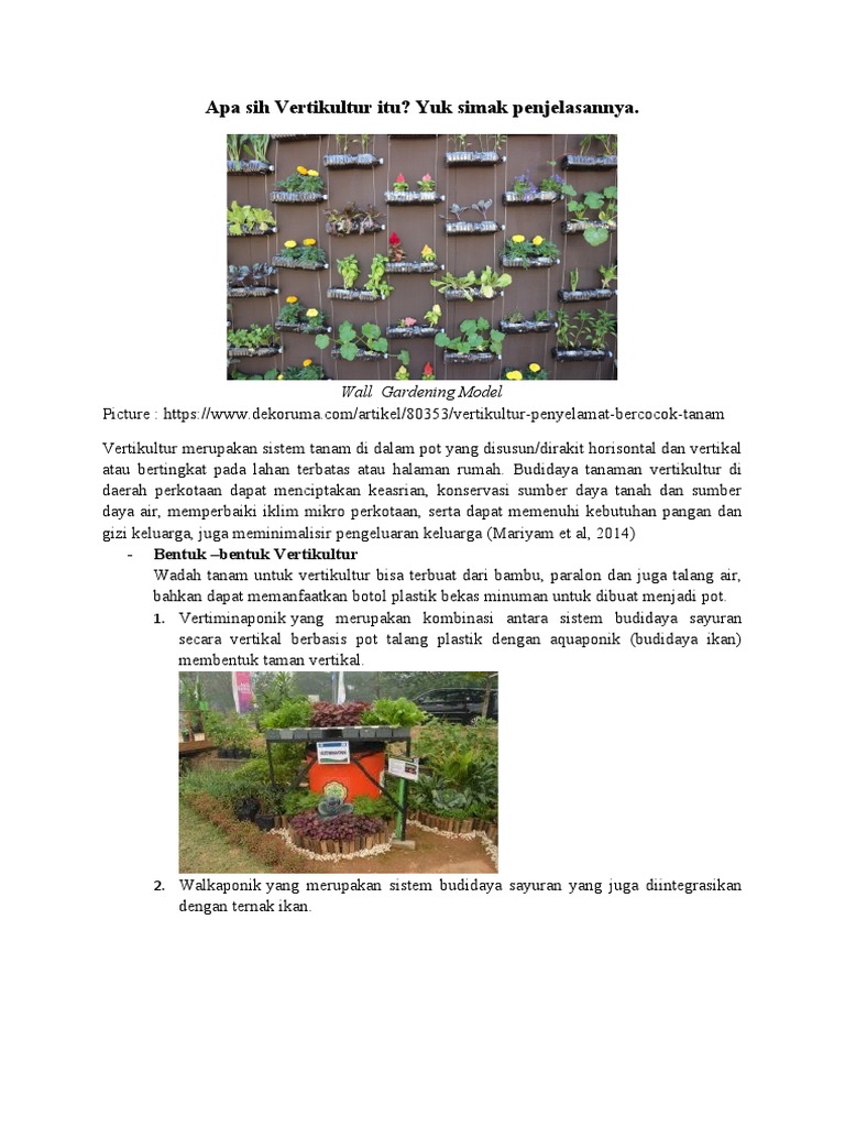 Pengenalan Sistem Vertikultur Tanaman | PDF