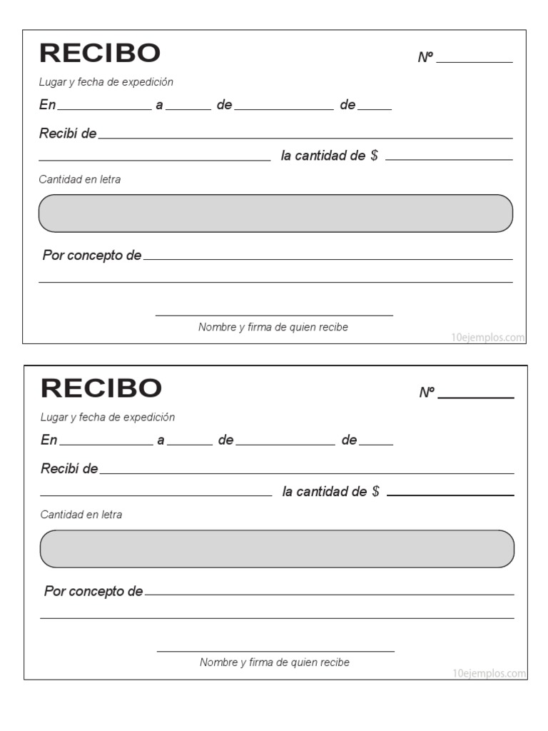 Recibo De Pago Formato Recibo Imprimir | PDF