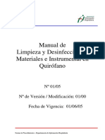 Manual de Limpieza y Desinfeccion Quirofano