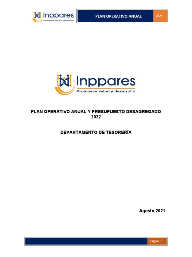 Plan Operativo y Presupuesto 2022 | PDF | Presupuesto | Economias