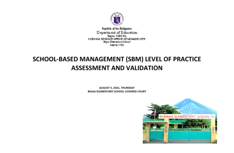 SBM Practice Assessment at Bigaa School | PDF