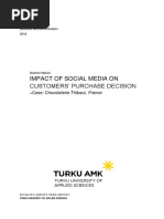 Impact of Social Media On Customers' Purchase Decision: - Case: Chocolaterie Thibaut, France