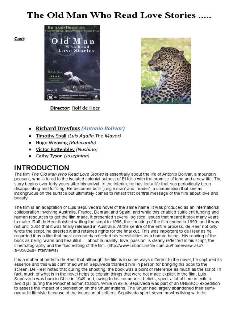 The Old Man Who Read Love Stories Film | PDF | Amazon Rainforest | Courage